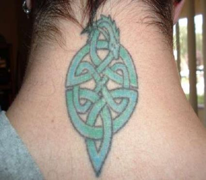 Celtic Knot Tattoo On Back Of Neck